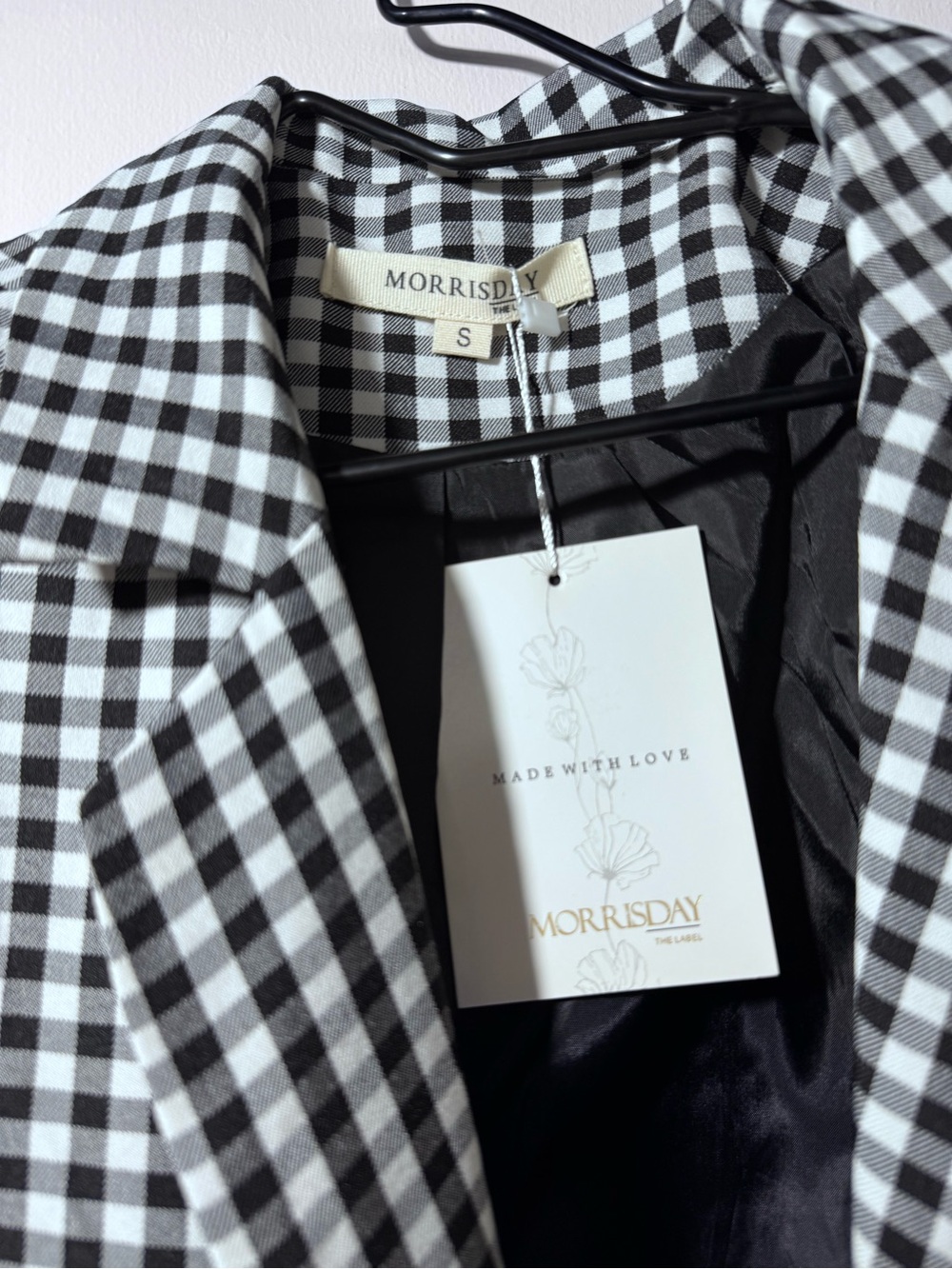 Gingham black and white blazer NWT - Picture 4 of 4